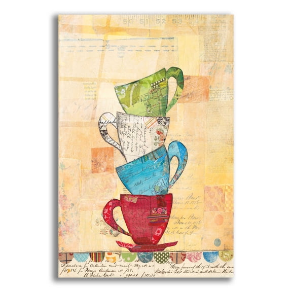Epic Art 'Come for Tea Orange' by Courtney Prahl, Acrylic Glass Wall Art, 12"x16"