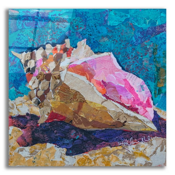 Epic Art 'Conch' by St. Hilaire Elizabeth, Acrylic Glass Wall Art, 12"x12"