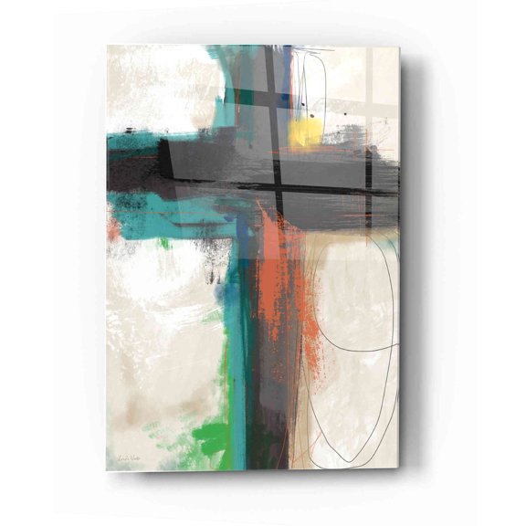 Epic Art 'Contemporary Cross II' by Linda Woods, Acrylic Glass Wall Art, 16"x24"