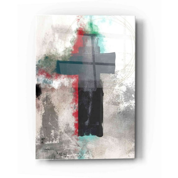 Epic Art 'Contemporary Cross' by Linda Woods, Acrylic Glass Wall Art, 16"x24"