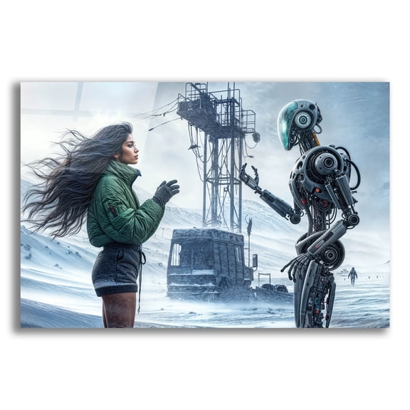 Epic Art 'Conversation' by Rey Klimt Acrylic Glass Wall Art, 16" x 12"