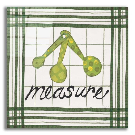 Epic Art 'Cool Kitchen Measure by Courtney Prahl, Acrylic Glass Wall Art, 12"x12"