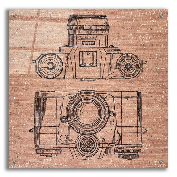 Epic Art 'Cork Camera' by Kamdon Kreations, Acrylic Glass Wall Art, 24"x24"