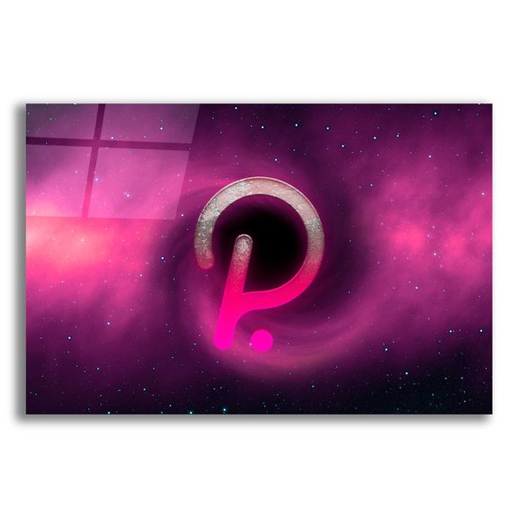 Epic Art 'Cosmic Crypto Polkadot' by Epic Portfolio, Acrylic Glass Wall Art, 16"x12"