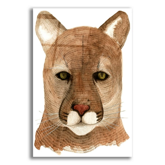 Epic Art ' Cougar' by Jeannine Saylor, Acrylic Glass Wall Art, 12"x16"