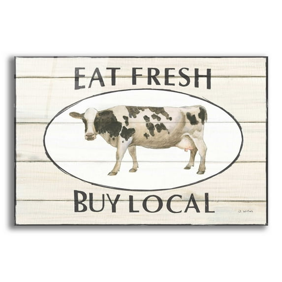 Epic Art 'Country Cow V' by James Wiens, Acrylic Glass Wall Art, 24"x16"