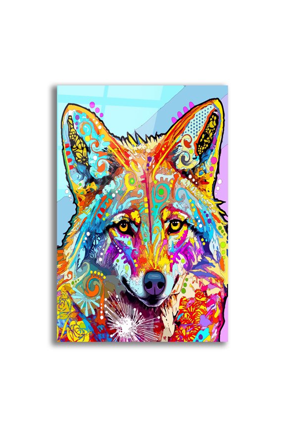 'Coyote' by Dean Russo Acrylic Glass Wall Art, 16" x 24"