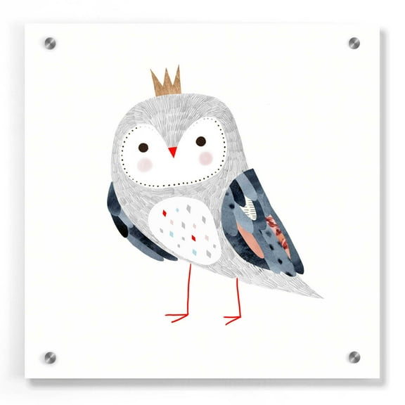 Epic Art 'Crowned Critter II' by Victoria Borges, Acrylic Glass Wall Art, 36"x36"