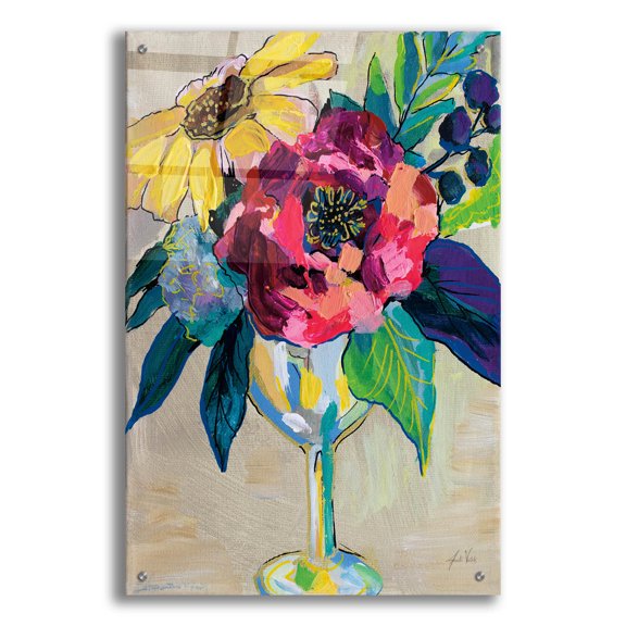 Epic Art 'Cup of Wine' by Jeanette Vertentes, Acrylic Glass Wall Art, 24"x36"