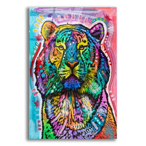 Epic Art 'Curious Tiger' by Dean Russo, Acrylic Glass Wall Art, 12"x16"
