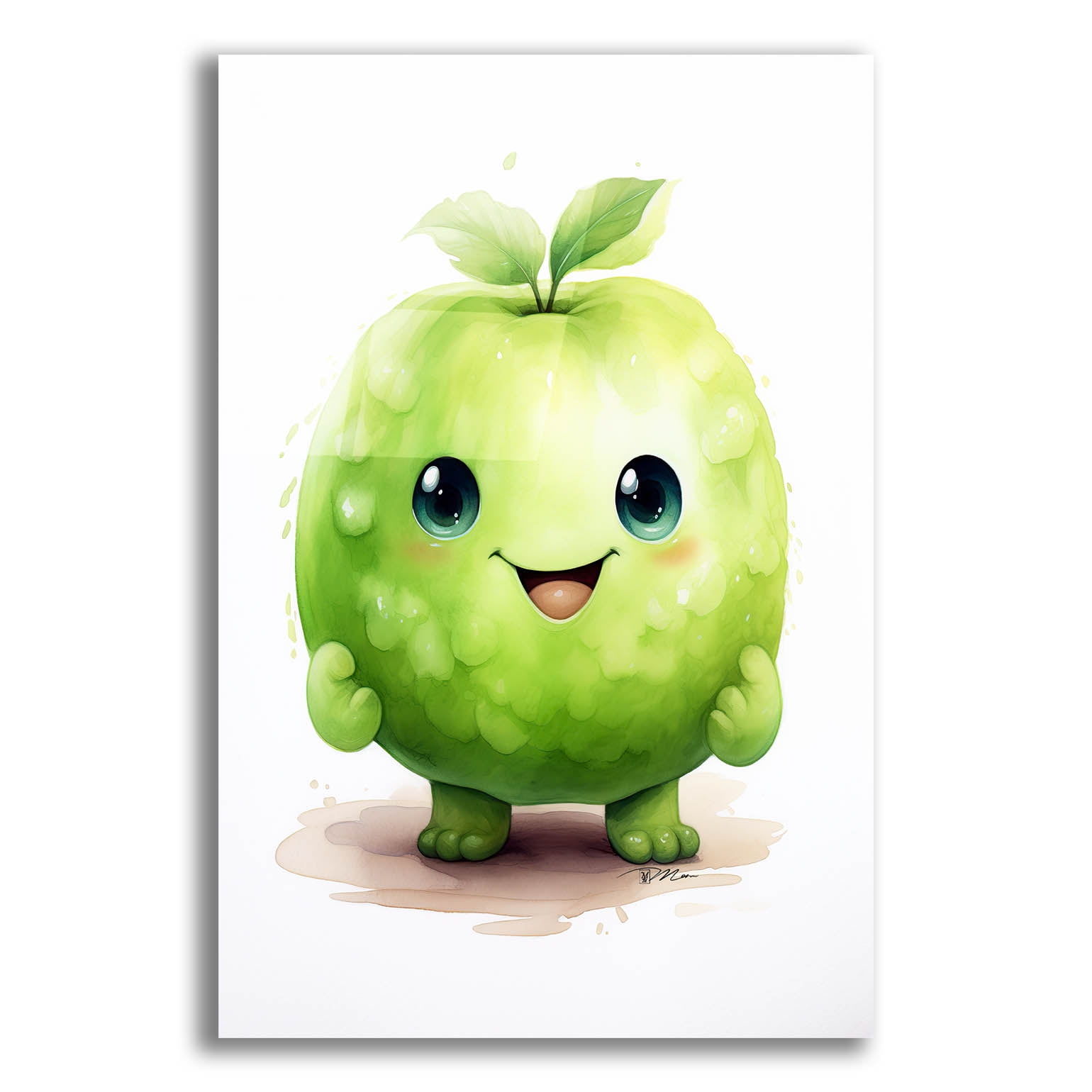 Green Monster Fruit Metal Wall Art, 16" x 12"