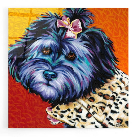 Epic Art 'Cute Pups III' by Carolee Vitaletti, Acrylic Glass Wall Art, 12"x12"