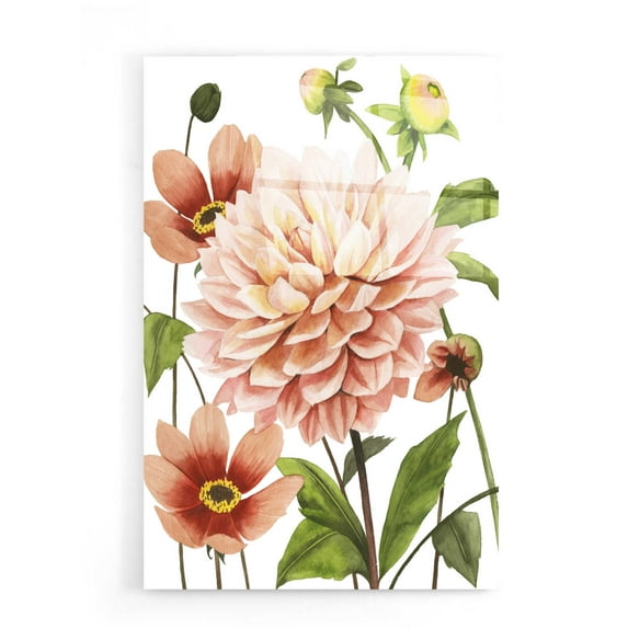 Epic Art 'Dahlia Spell I' by Grace Popp, Acrylic Glass Wall Art, 16"x24"