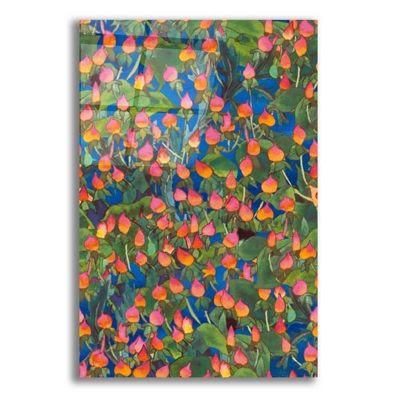 Epic Art 'Dance Of Love- Small Flower Repeat' by Carissa Luminess, Acrylic Glass Wall Art, 12"x16"