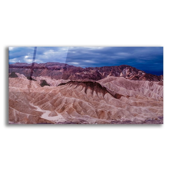 Epic Art 'Death Valley - Zabriskie Point Cloudy Panorama' by Epic Portfolio Acrylic Glass Wall Art, 24" x 12"