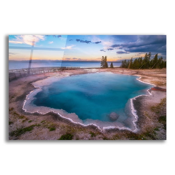 Epic Art 'Deep Blue copy - Yellowstone National Park' by Darren White, Acrylic Glass Wall Art, 24"x16"