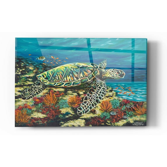 Epic Art 'Deep Sea Swimming II' by Carolee Vitaletti Acrylic Glass Wall Art, 24"x36"