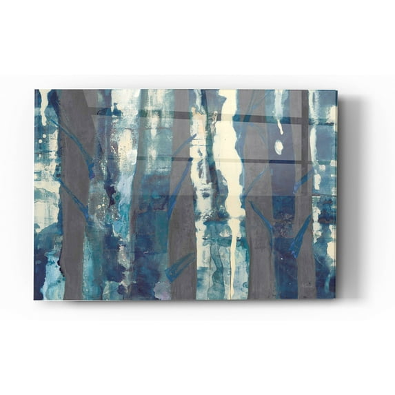 Epic Art 'Deep Woods III Indigo on Gray' by Albena Hristova, Acrylic Glass Wall Art, 24"x36"