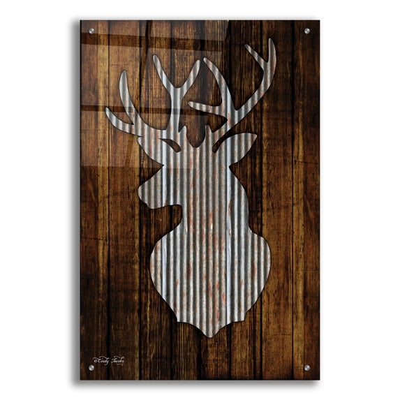 Epic Art 'Deer Head II' by Cindy Jacobs, Acrylic Glass Wall Art, 24"x36"