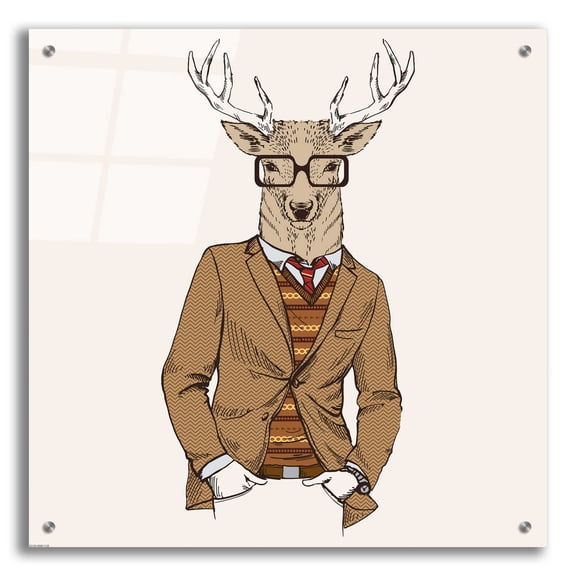 Epic Art 'Deer-man 1' by GraphINC, Acrylic Glass Wall Art, 24"x24"