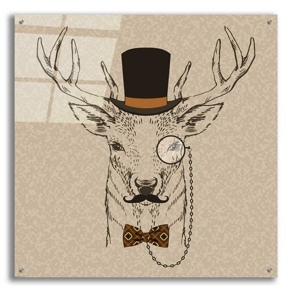 Epic Art 'Deer-man 2' by GraphINC, Acrylic Glass Wall Art, 36"x36"