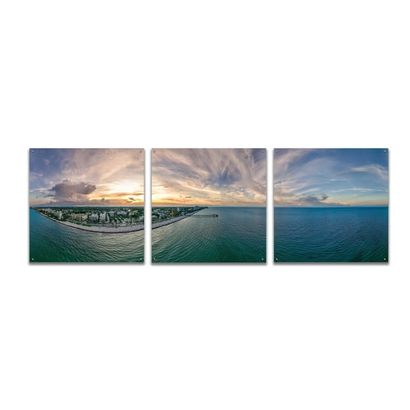 Epic Art 'Deerfield Beach, Florida' by Epic Portfolio, Acrylic Glass Wall Art, 3 Piece Set, 108" x 36"