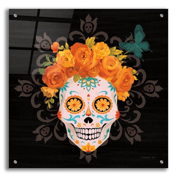 Epic Art 'Dia De Los Muertos 2' by Danhui Nai Acrylic Glass Wall Art, 24" x 24"