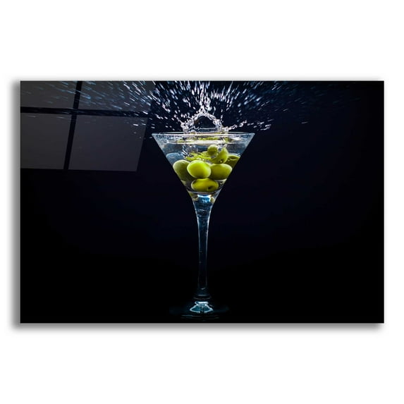 Epic Art 'Dirty Martini Splash' by Epic Portfolio, Acrylic Glass Wall Art, 24"x16"