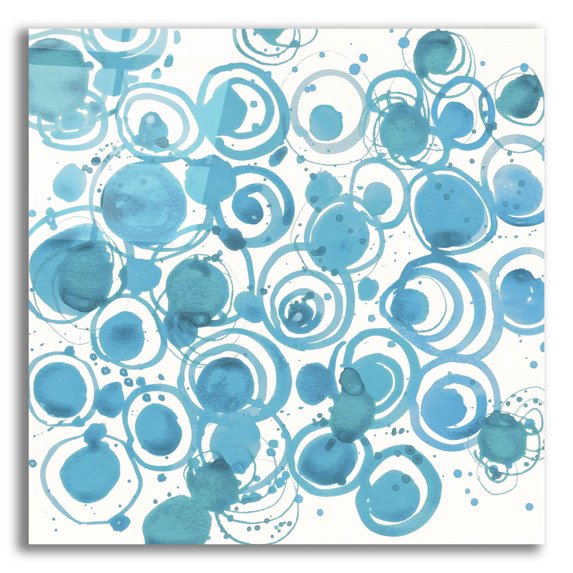 Epic Art 'Dizzy Soft Blue ' by Shirley Novak Acrylic Glass Wall Art, 12" x 12"