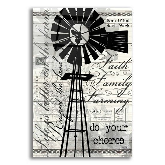 Epic Art 'Do Your Chores Windmill' by Cindy Jacobs, Acrylic Glass Wall Art, 16"x24"