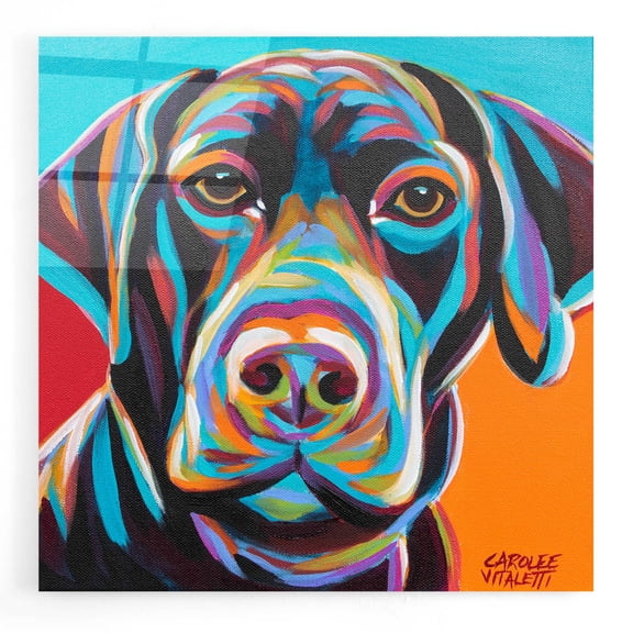 Epic Art 'Dog Friend II' by Carolee Vitaletti, Acrylic Glass Wall Art, 12"x12"