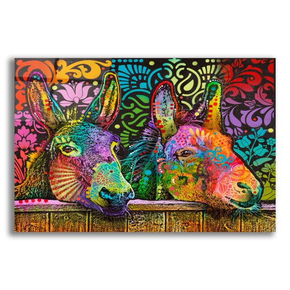 Epic Art 'Donkeys' by Dean Russo, Acrylic Glass Wall Art, 24"x16"