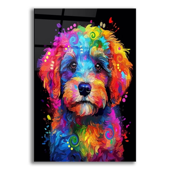 Epic Art 'Doodle Pup' by Dean Russo Acrylic Glass Wall Art, 16" x 24"