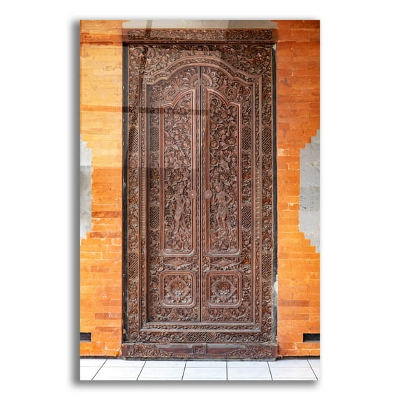 Epic Art 'Door - Carved on Bali' by Epic Portfolio, Acrylic Glass Wall Art, 12"x16"