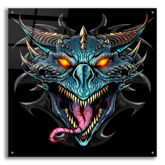 Epic Art 'Dragon Head' by Flyland Designs, Acrylic Glass Wall Art, 36"x36"