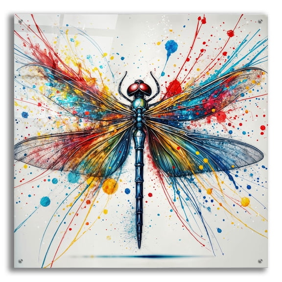 Epic Art 'Dragonfly' by Rey Klimt Acrylic Glass Wall Art, 36" x 36"