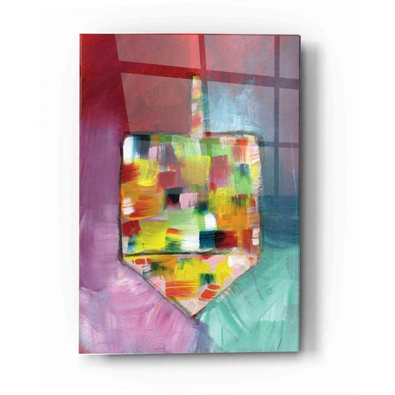 Epic Art 'Dreidel of Many Colors' by Linda Woods, Acrylic Glass Wall Art, 16"x24"