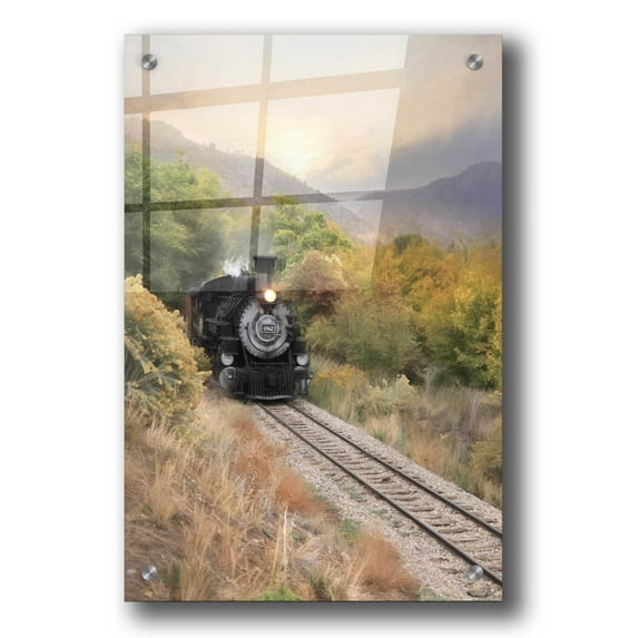 Epic Art 'Durango Train at Sunset' by Lori Deiter, Acrylic Glass Wall Art, 24"x36"
