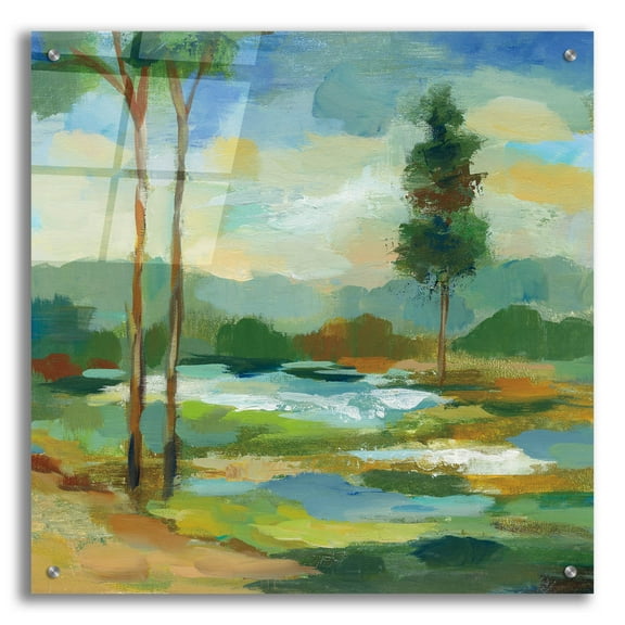 Epic Art 'Early Spring Landscape I' by Silvia Vassileva, Acrylic Glass Wall Art, 24"x24"