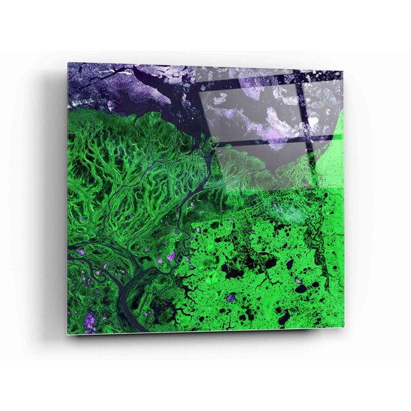 Epic Art 'Earth As Art: Yukon Delta' Acrylic Glass Wall Art, 12"x12"