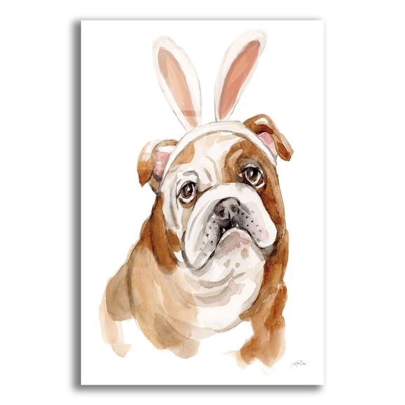 Epic Art 'Easter Bulldog'  by Katrina Pete Acrylic Glass Wall Art, 12" x 16"