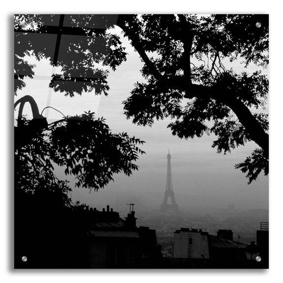Epic Art 'Eiffel Tower View 1' by Photoinc Studio, Acrylic Glass Wall Art, 24"x24"
