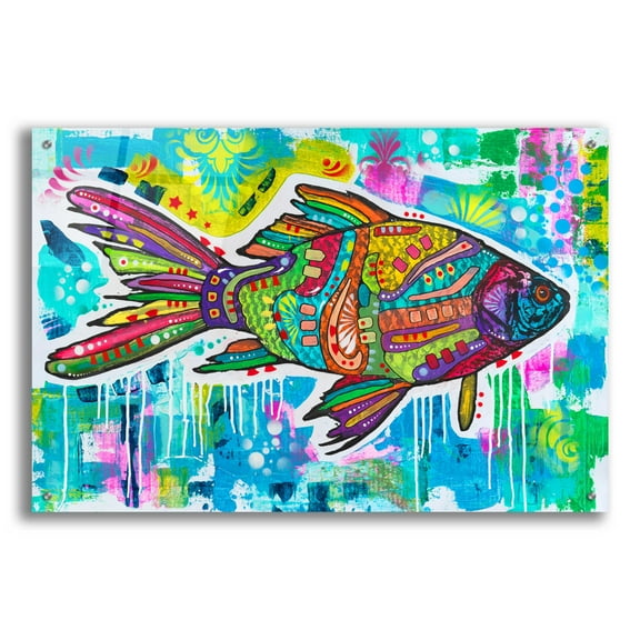 Epic Art 'Electric Goldfish' by Dean Russo, Acrylic Glass Wall Art, 36"x24"