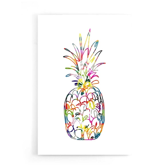 Epic Art 'Electric Pineapple' by Linda Woods, Acrylic Glass Wall Art, 16"x24"