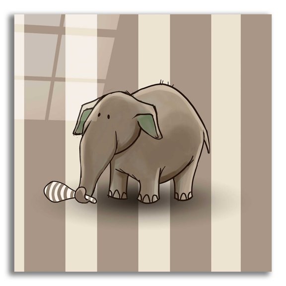 Epic Art 'Elephant Brown' by GraphINC, Acrylic Glass Wall Art, 12"x12"