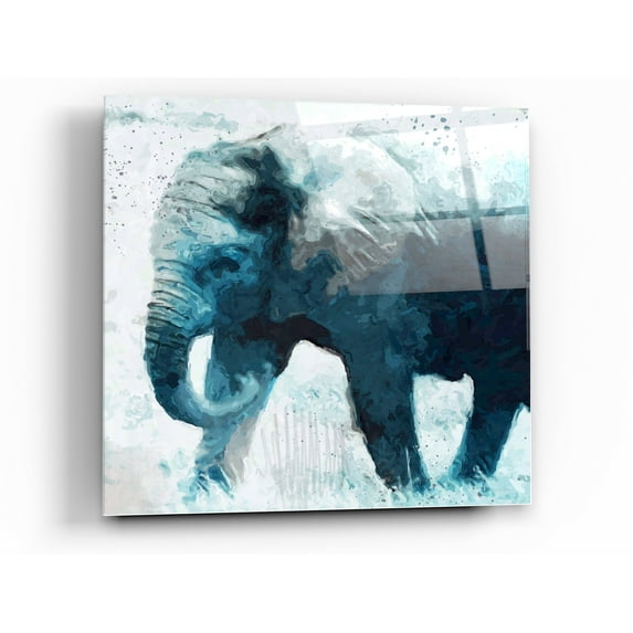 Epic Art 'Elephant' by Linda Woods, Acrylic Glass Wall Art, 24"x24"