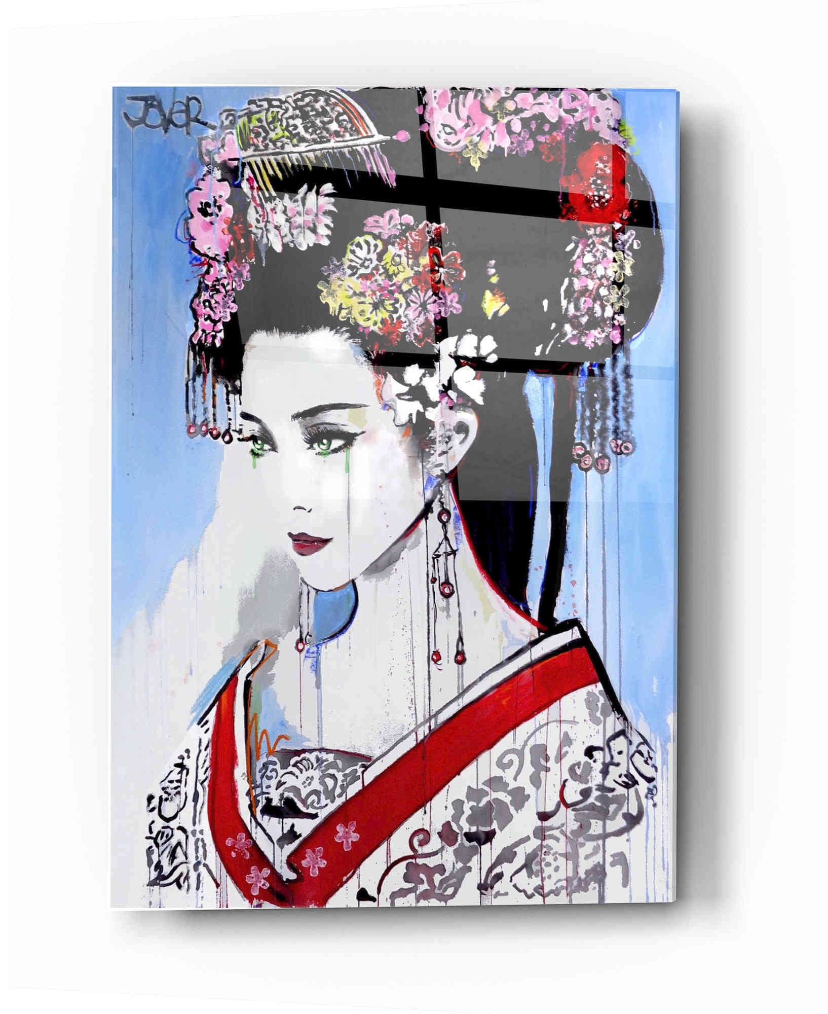 Empress Floral Acrylic Glass Wall Art, 12" x 16"