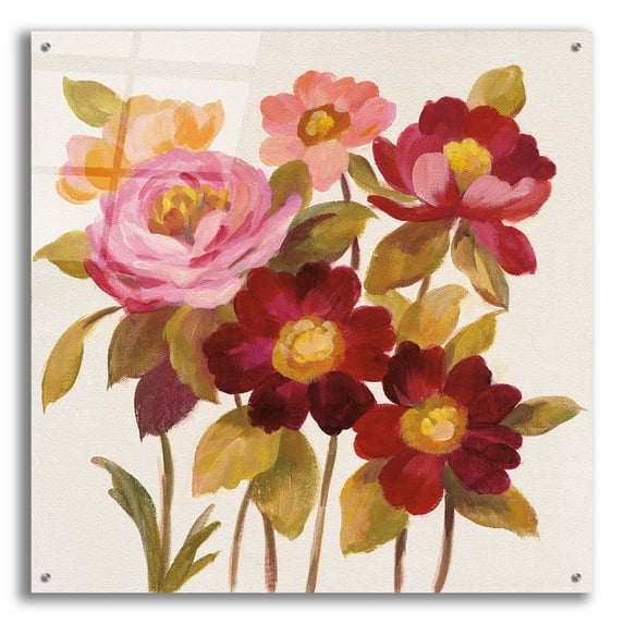 Epic Art 'English Garden IV' by Silvia Vassileva, Acrylic Glass Wall Art, 36"x36"