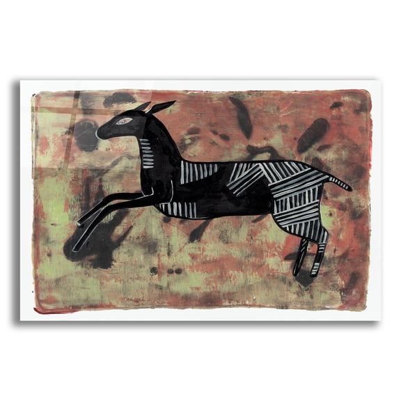 Epic Art 'Ethnic Deer' by Maria Pietri, Acrylic Glass Wall Art, 24"x16"