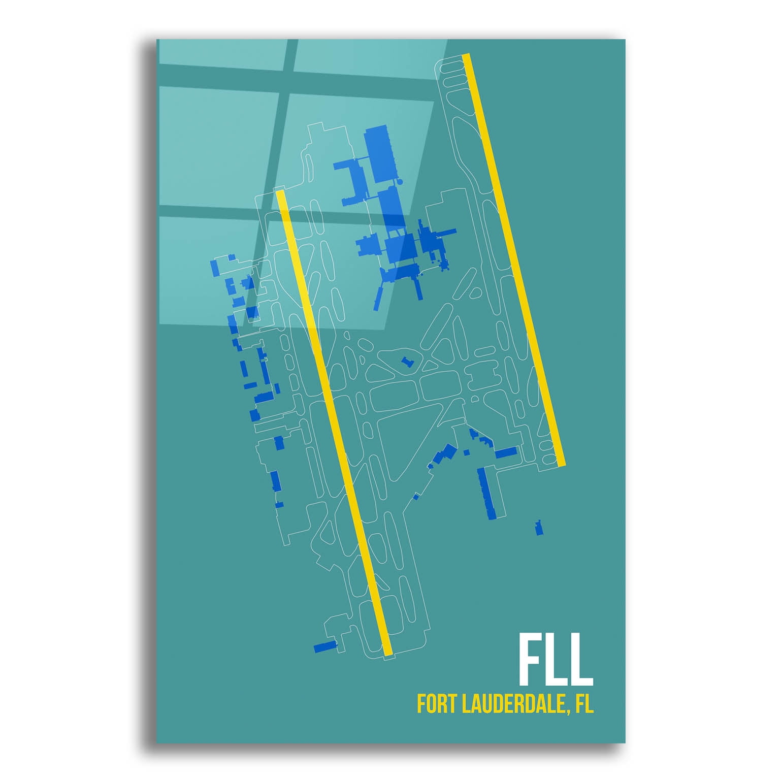 Epic Art 'FLL Airport Layout' by O8 Left, Acrylic Glass Wall Art, 16 ...